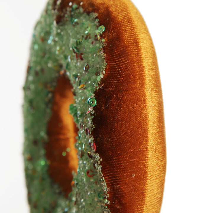 Green Iced Velvet Donut Christmas Tree Decoration