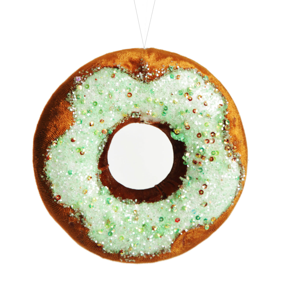 Green Iced Velvet Donut Christmas Tree Decoration