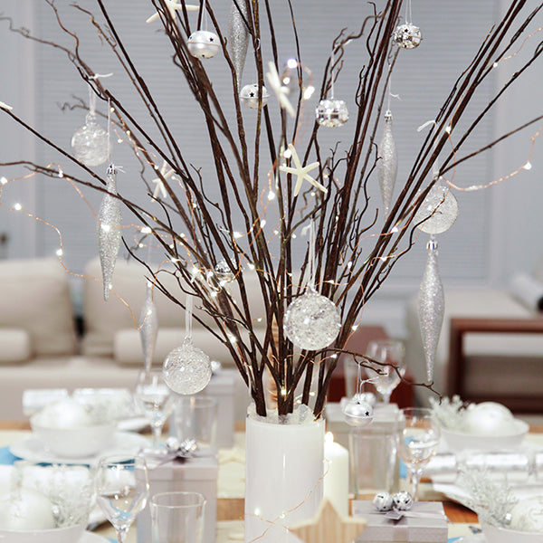 Copper String Seed Fairy Lights in Coastal Christmas