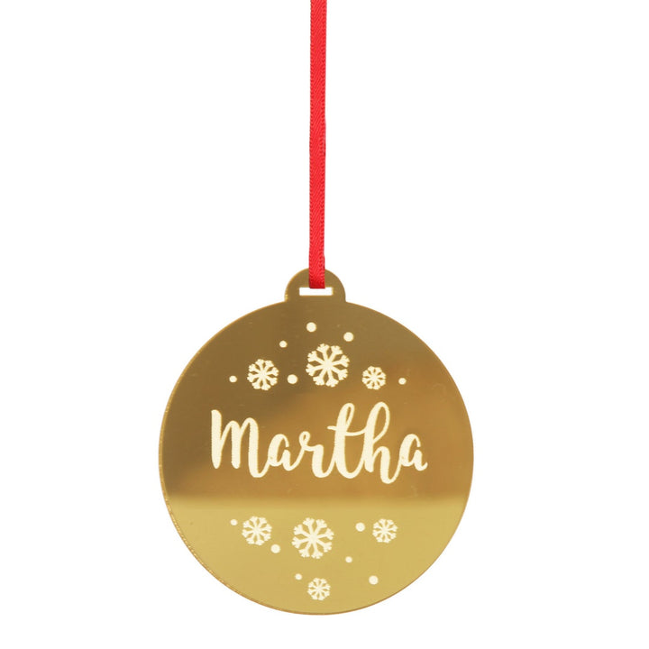 Etched Bauble decoration detail