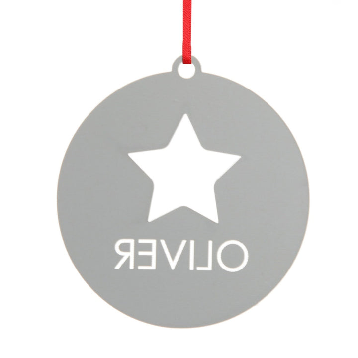 Star cutout decoration, back view