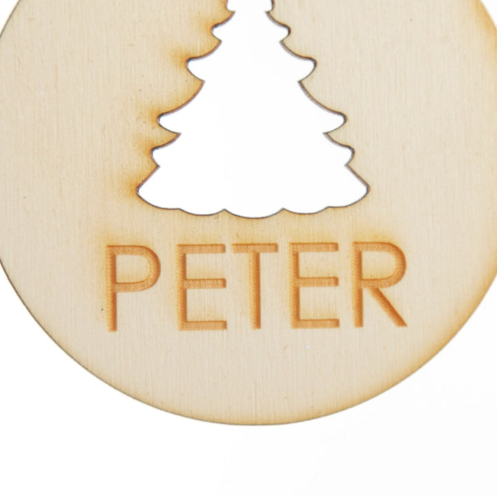Tree cutout decoration, back view