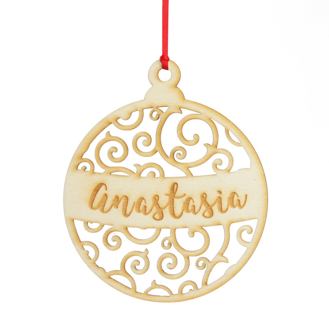 Personalised Cutout Bauble decoration with name