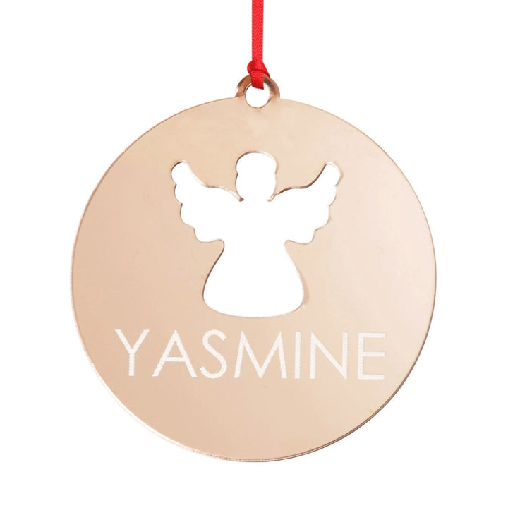 Personalised Angel cutout decoration with etched name