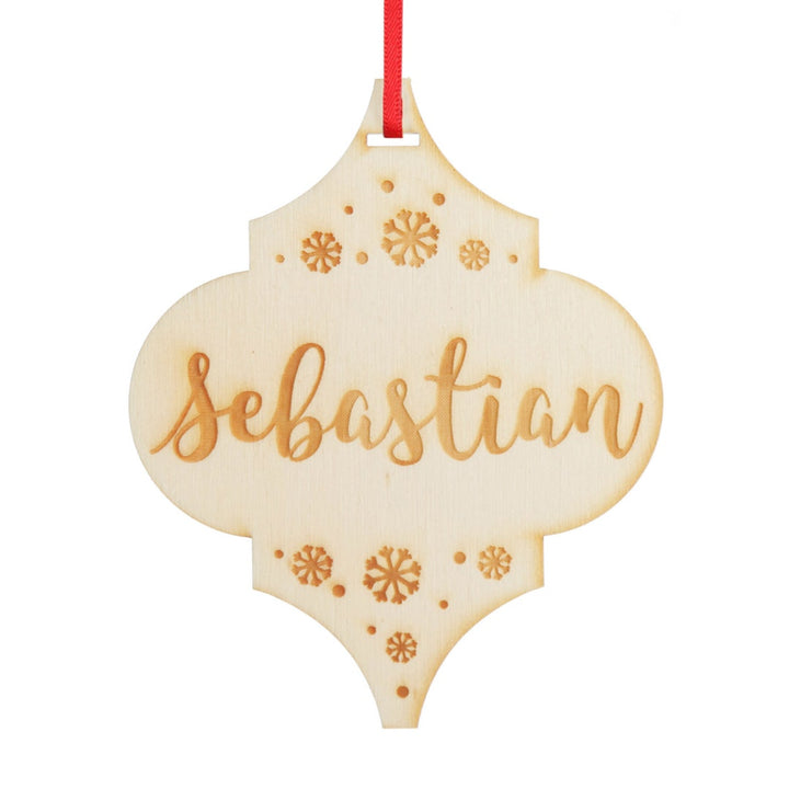Personalised Etched Finial Christmas decoration