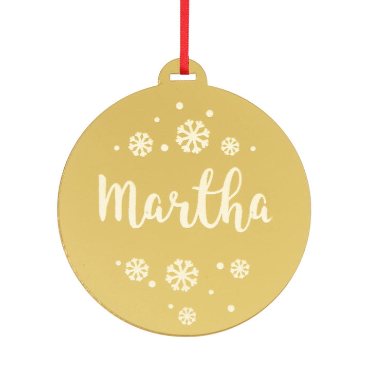Personalised Etched Bauble Christmas decoration