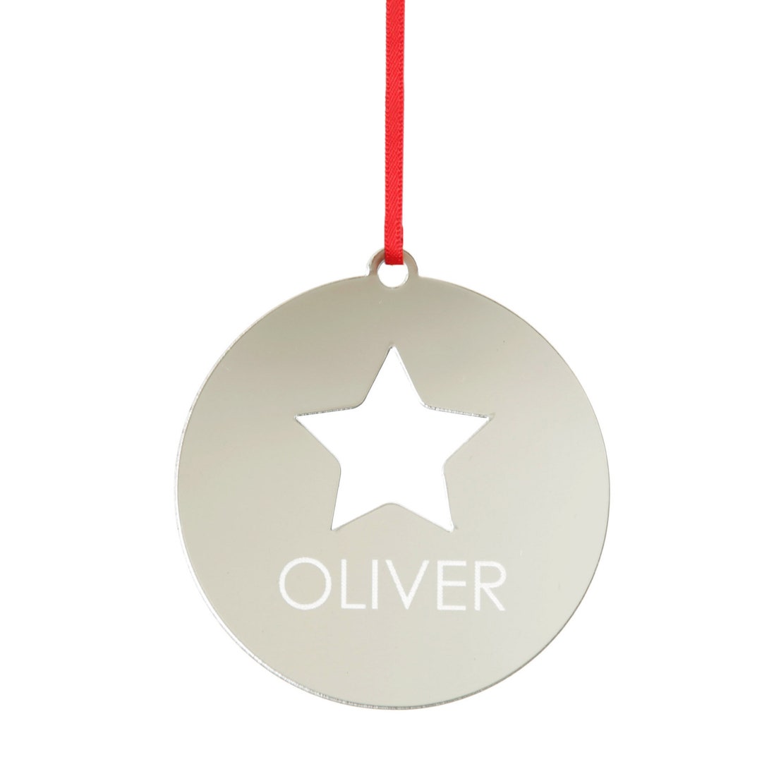 Personalised Star cutout decoration with etched name