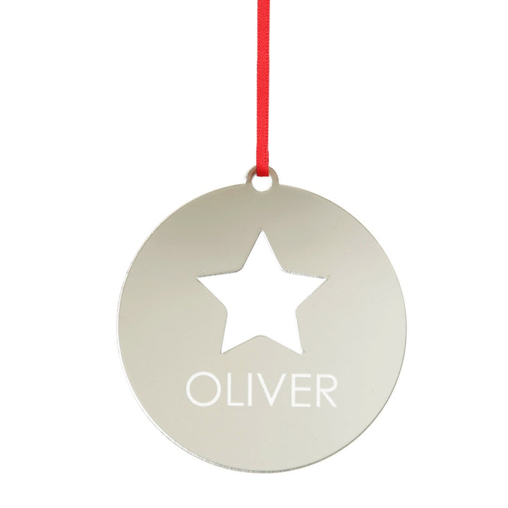 Personalised Star cutout decoration with etched name