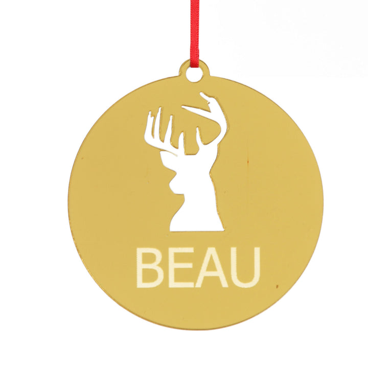 Personalised Reindeer cutout Christmas decoration