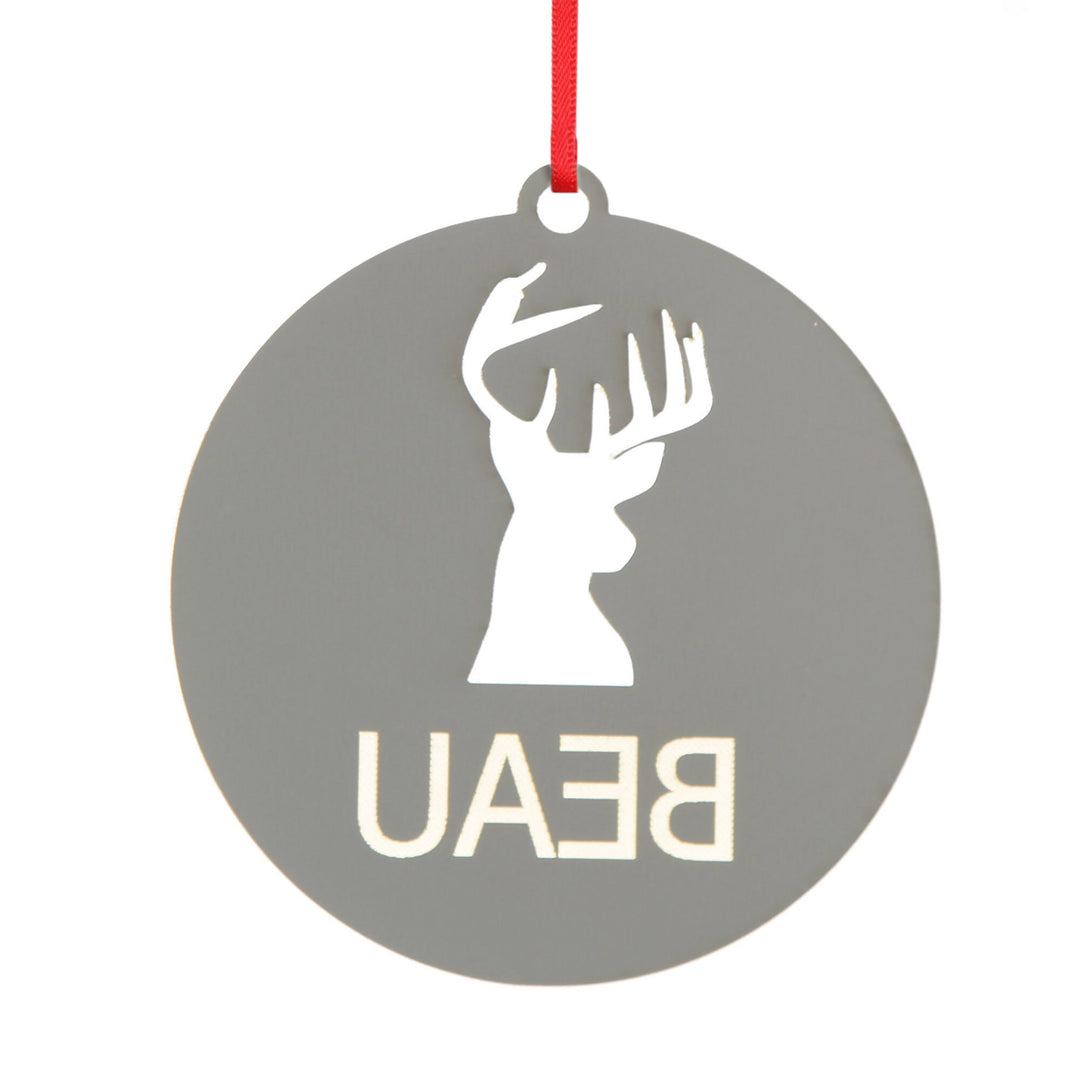 Reindeer cutout decoration, back view