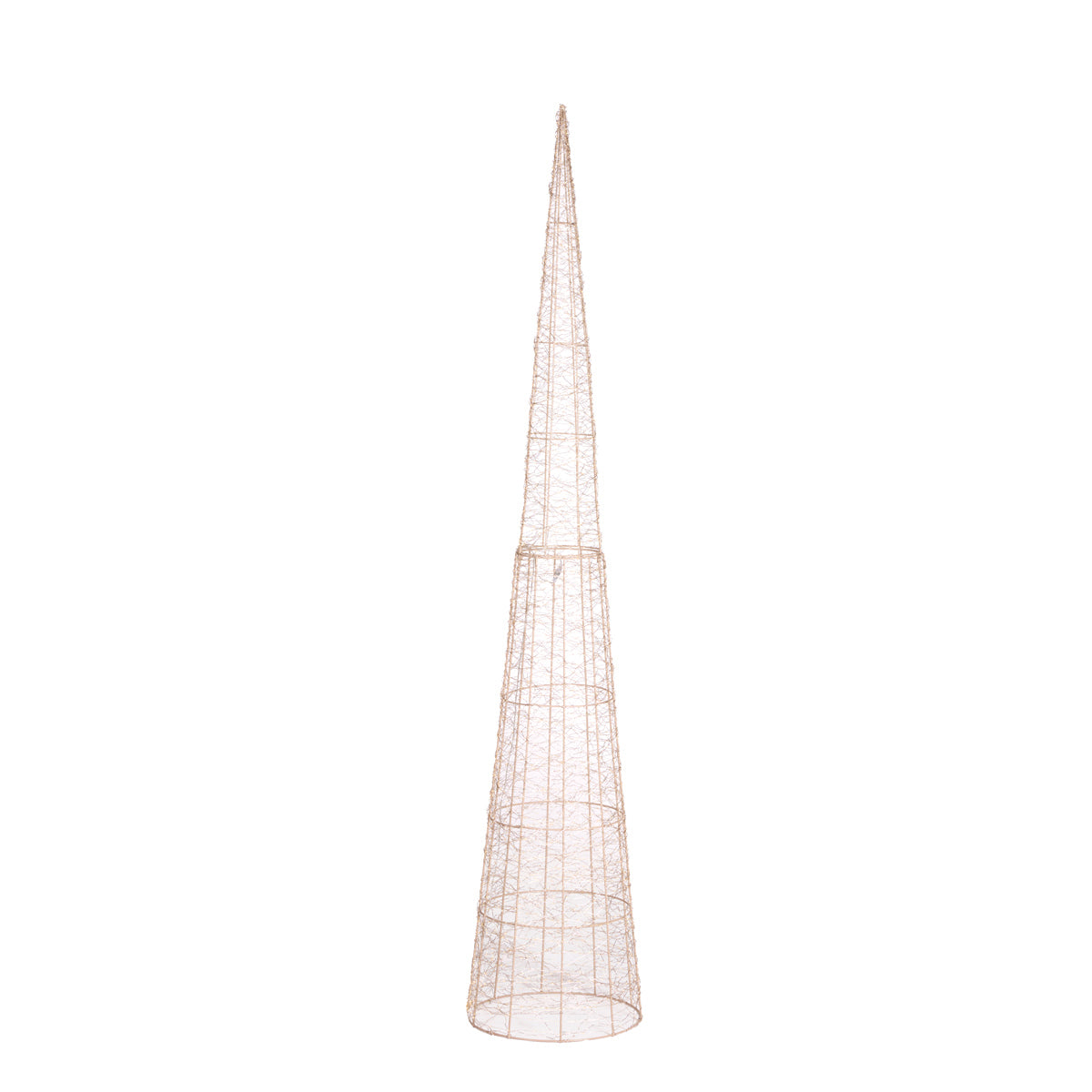 Illuminated Champagne Mesh Tree Cone - 180cm