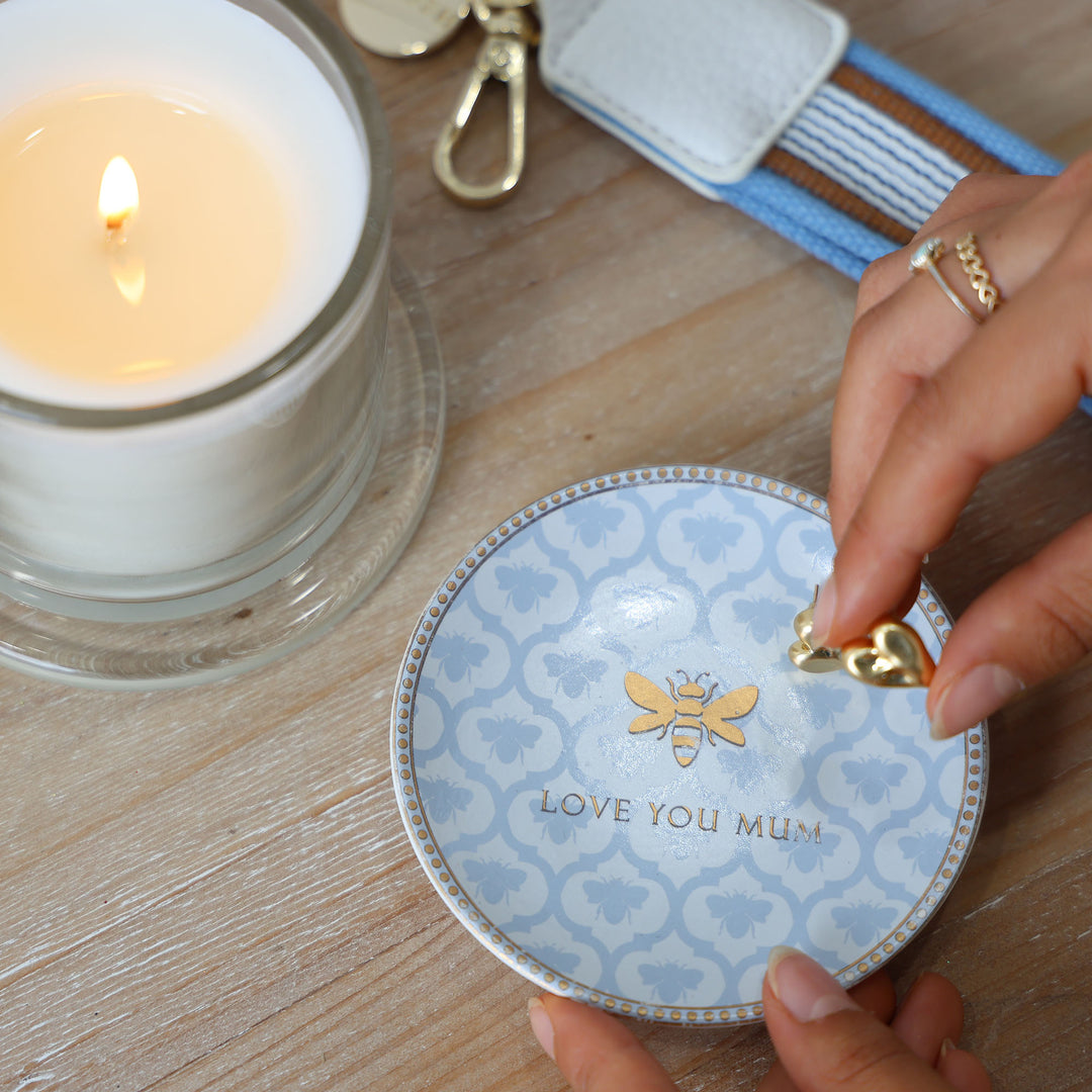 Love you Mum - Cute Bee Trinket Dish 10cm(dia)