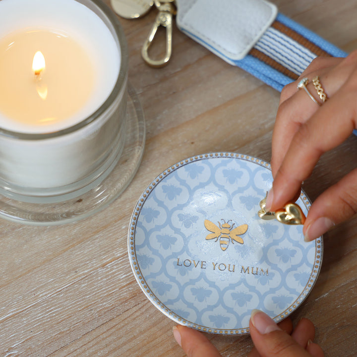 Love you Mum - Cute Bee Trinket Dish 10cm(dia)