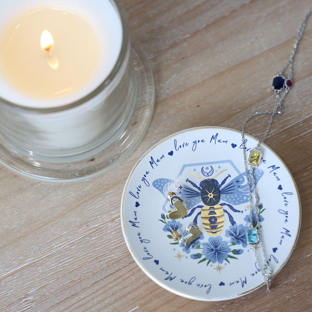 Love you Mum - Blue Bee Trinket Dish 10cm (dia)