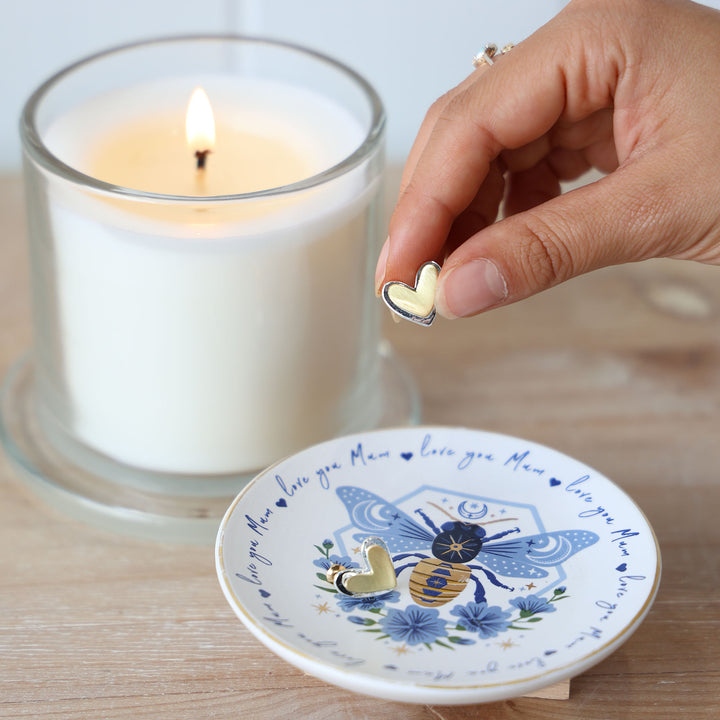 Love you Mum - Blue Bee Trinket Dish 10cm (dia)