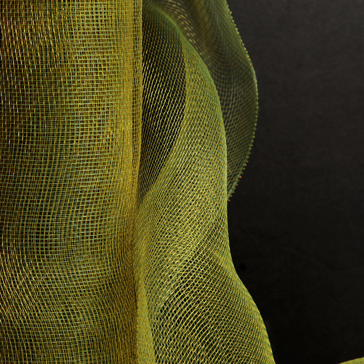 Large Moss Green Deco Mesh Roll Black Background