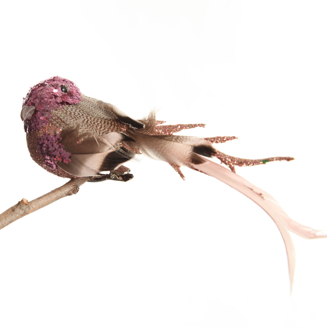 Pink Sequin Bird Clip