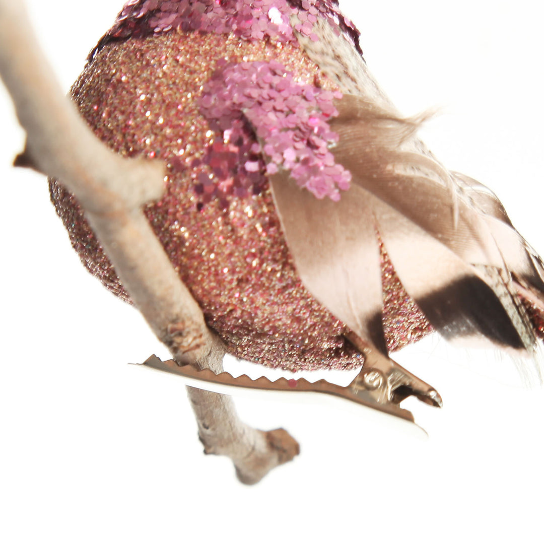 Pink Sequin Bird Clip