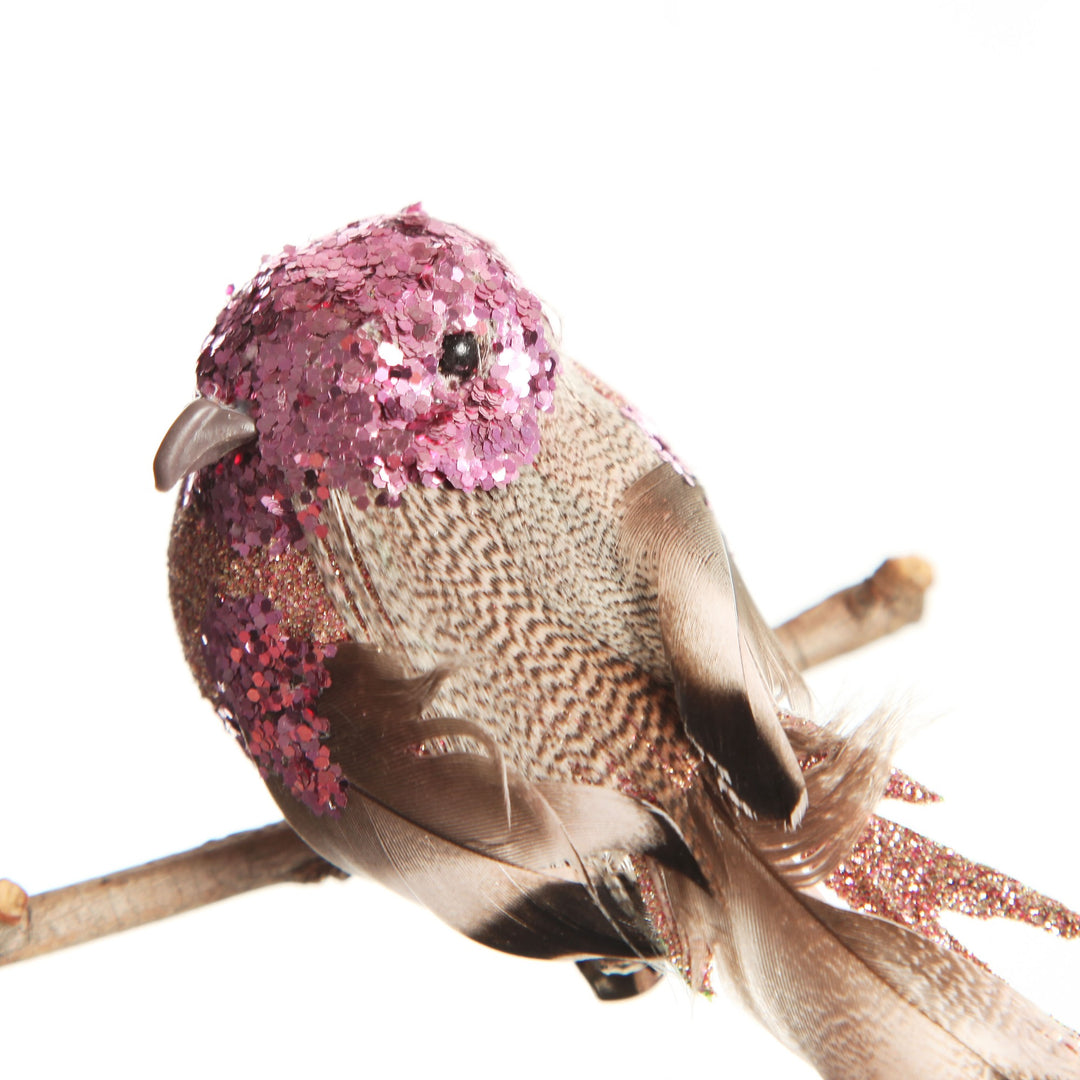 Pink Sequin Bird Clip