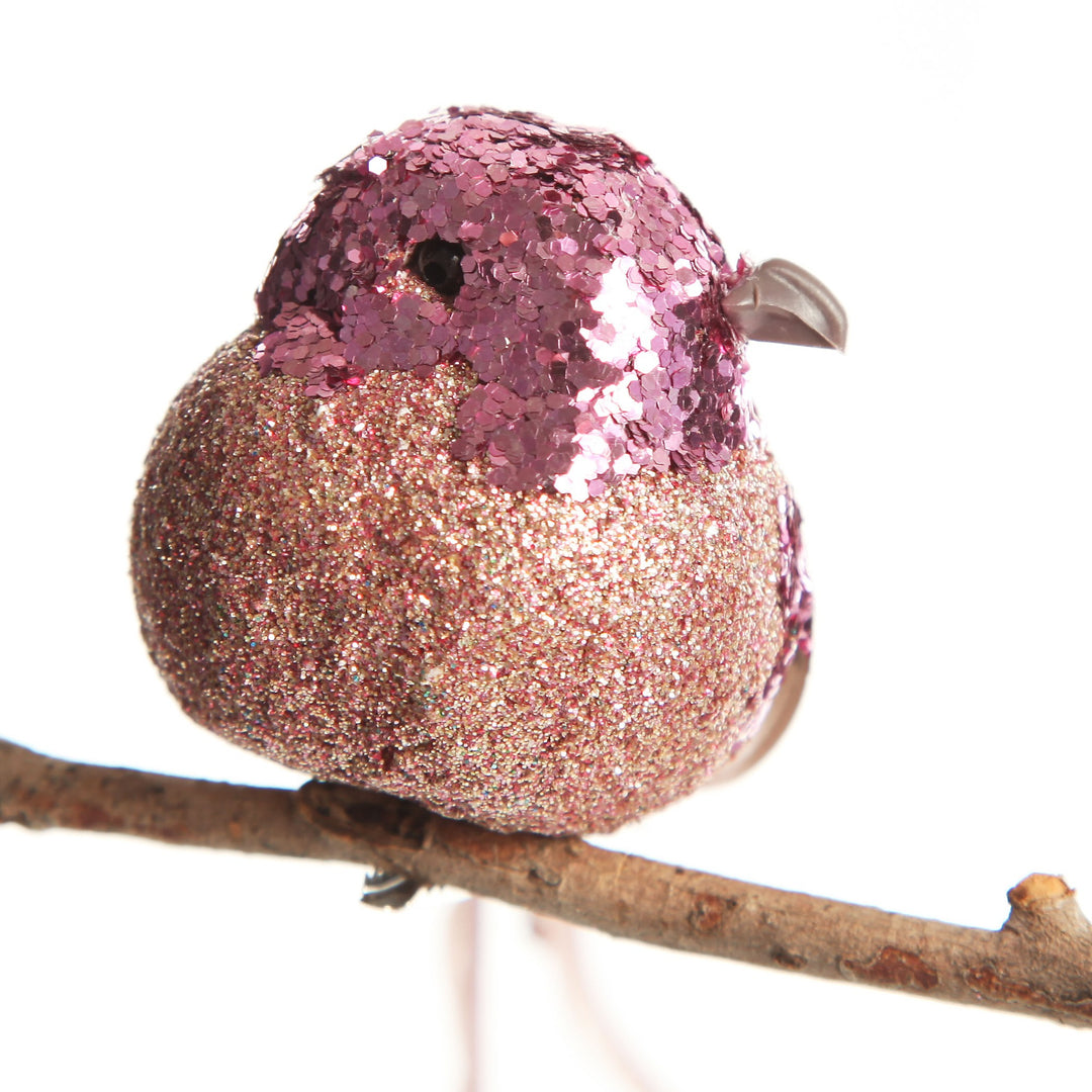 Pink Sequin Bird Clip
