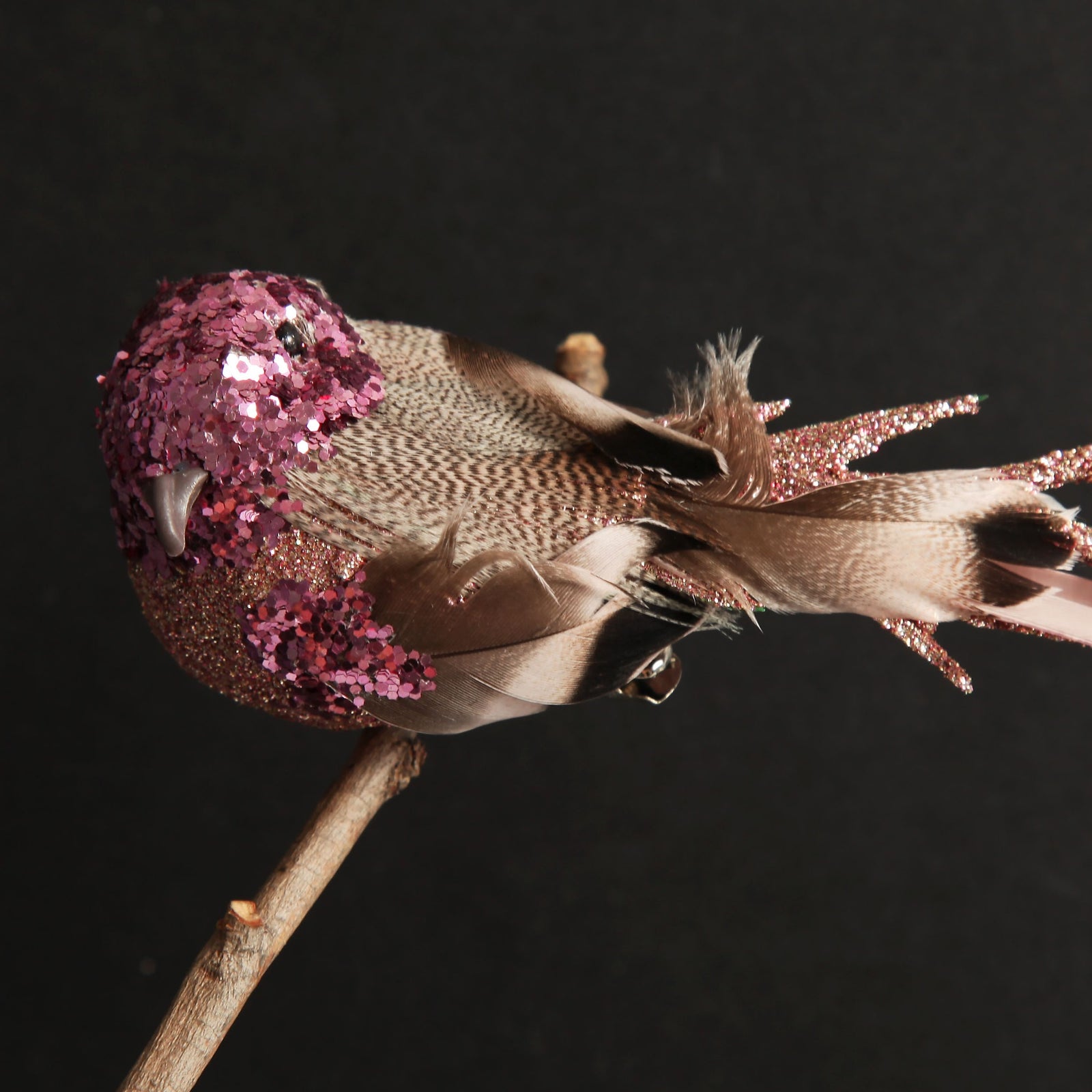 Pink Sequin Bird Clip