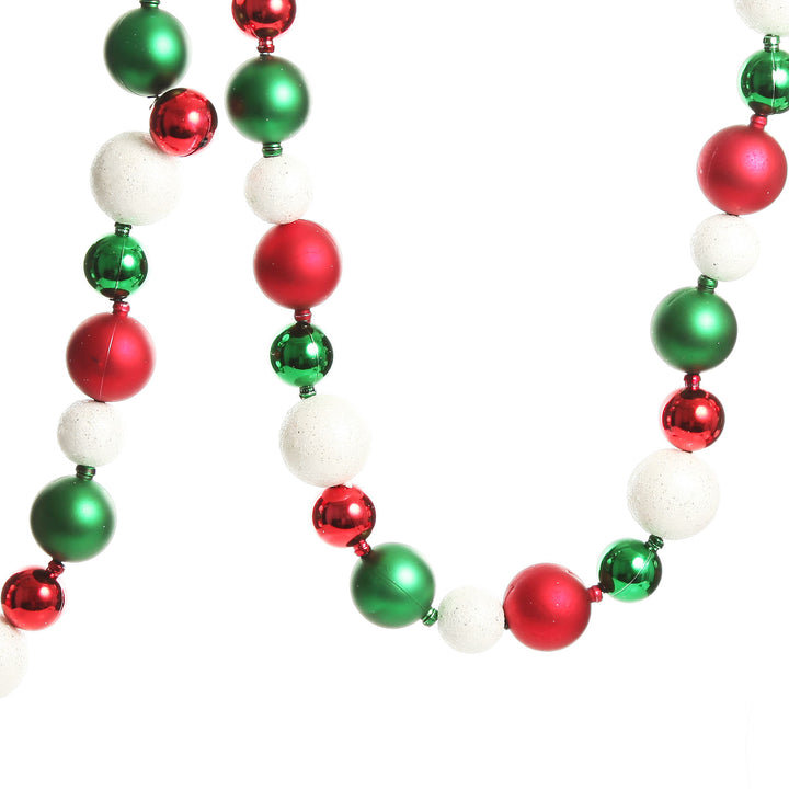 Red White and Green Bauble Christmas Garland