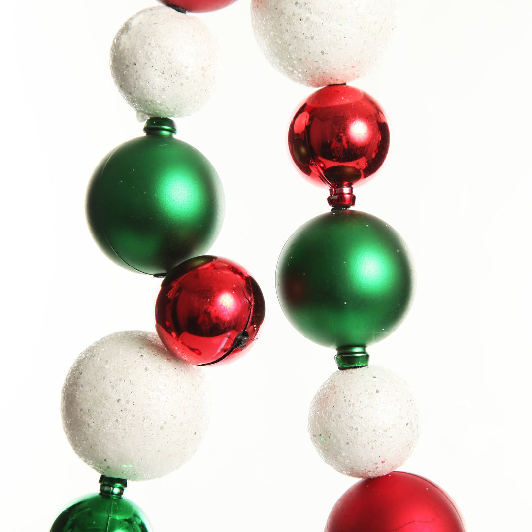 Red White and Green Bauble Christmas Garland