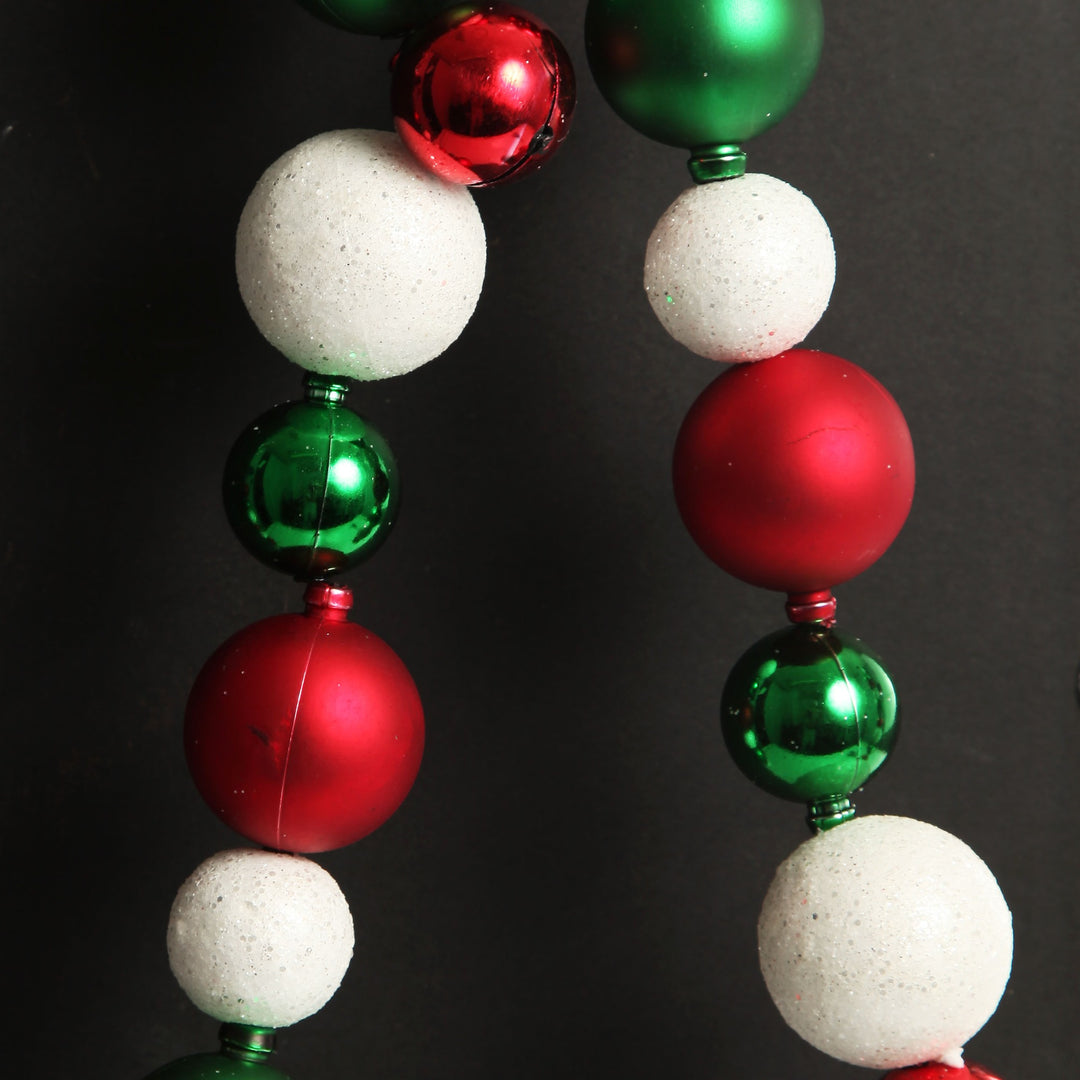 Red White and Green Bauble Christmas Garland