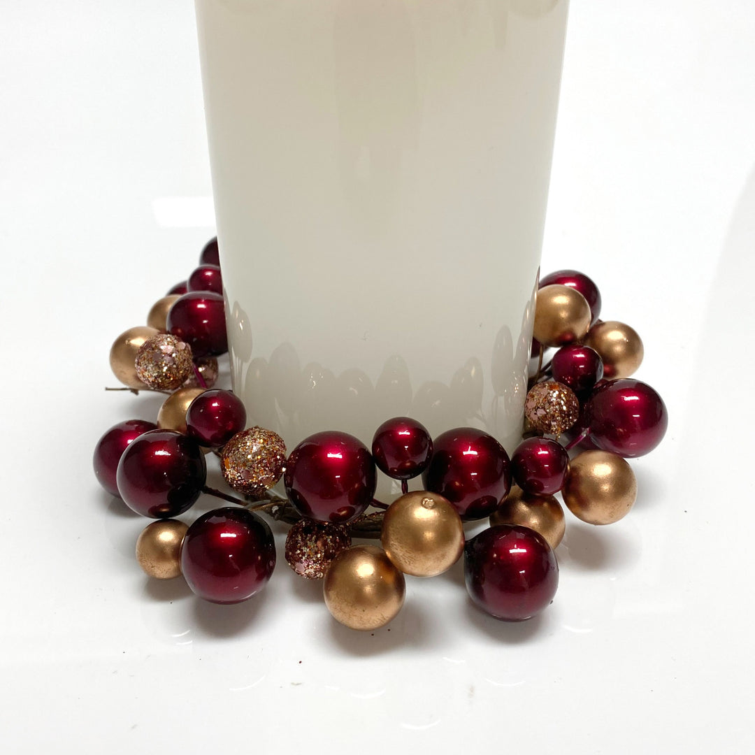 Burgundy and Gold Candle Ring