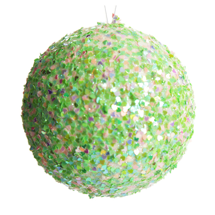 Iridescent Mint Green Sequin Christmas Ball