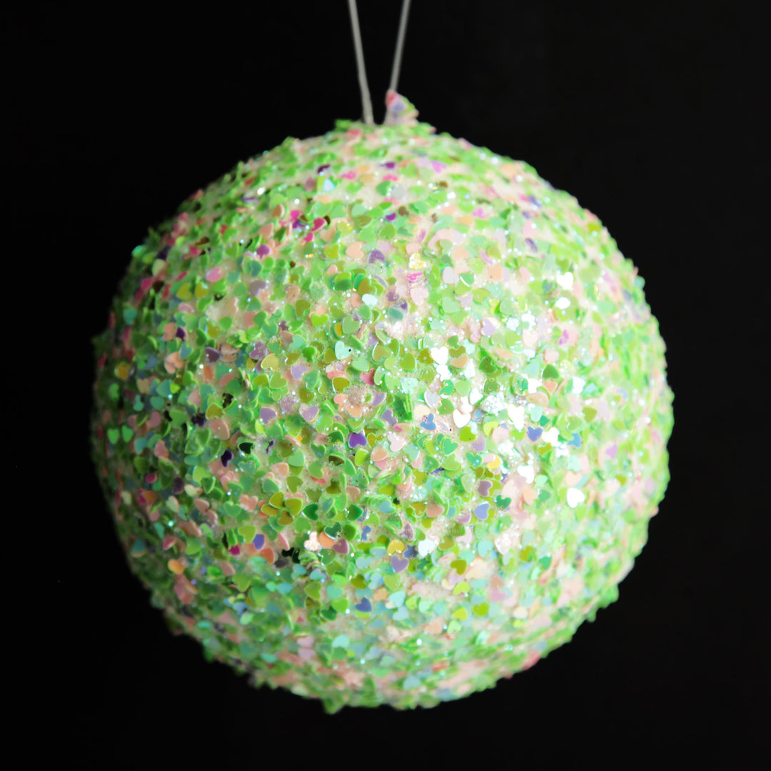 Iridescent Mint Green Sequin Christmas Ball