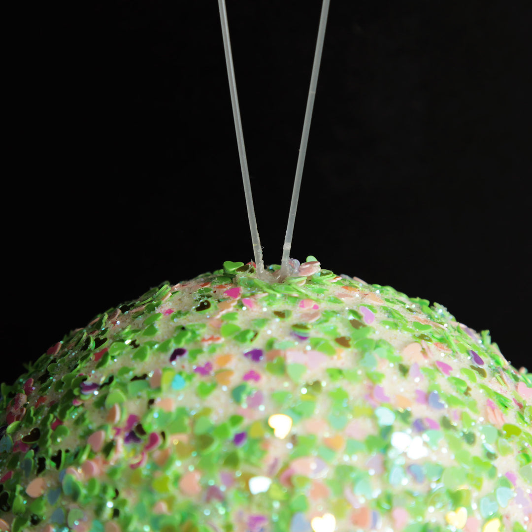 Iridescent Mint Green Sequin Christmas Ball