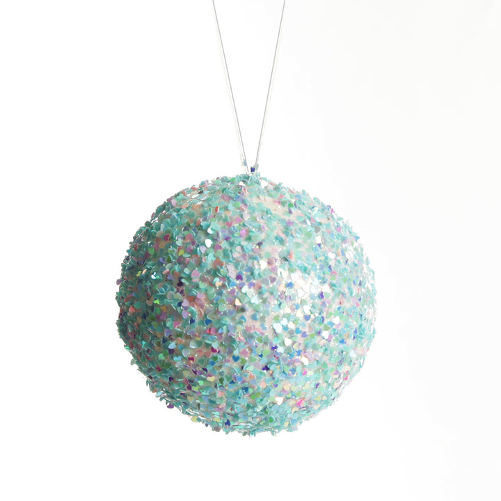 Iridescent Baby Blue Sequin Christmas Ball