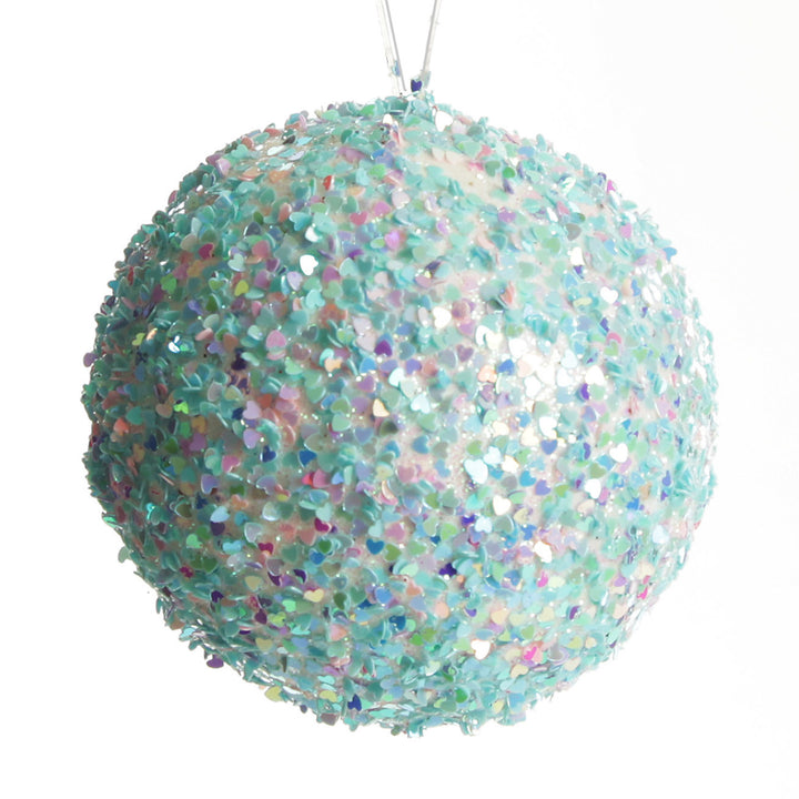 Iridescent Baby Blue Sequin Christmas Ball
