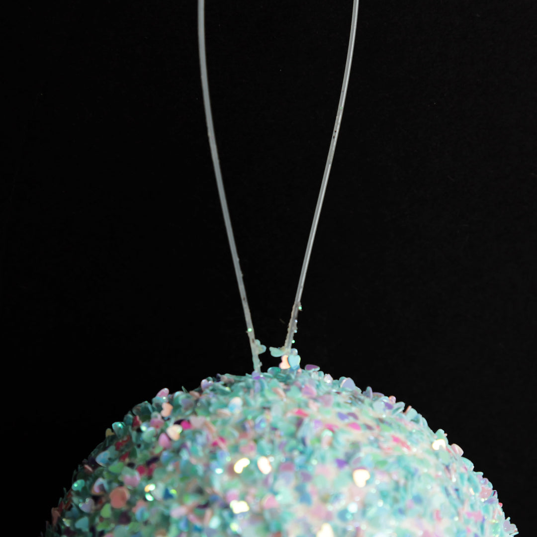 Iridescent Baby Blue Sequin Christmas Ball
