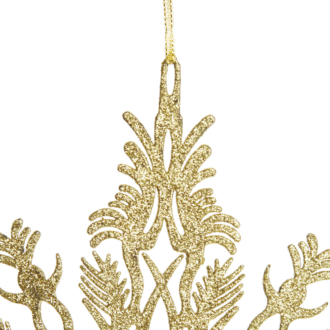 Intricate Gold Hanging Snowflake Decoration