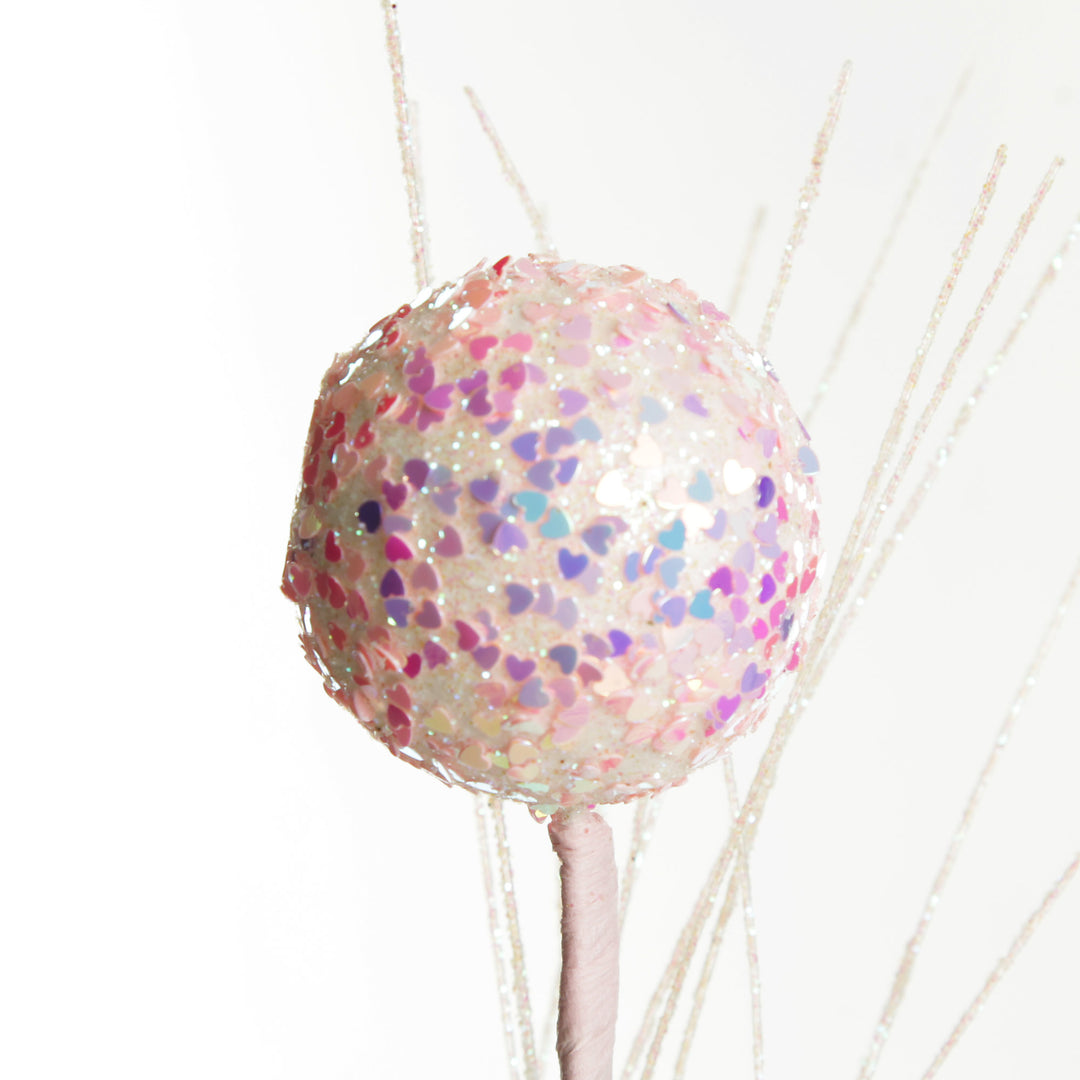 Iridescent Baby Pink Sequin Christmas Ball Trio Pick