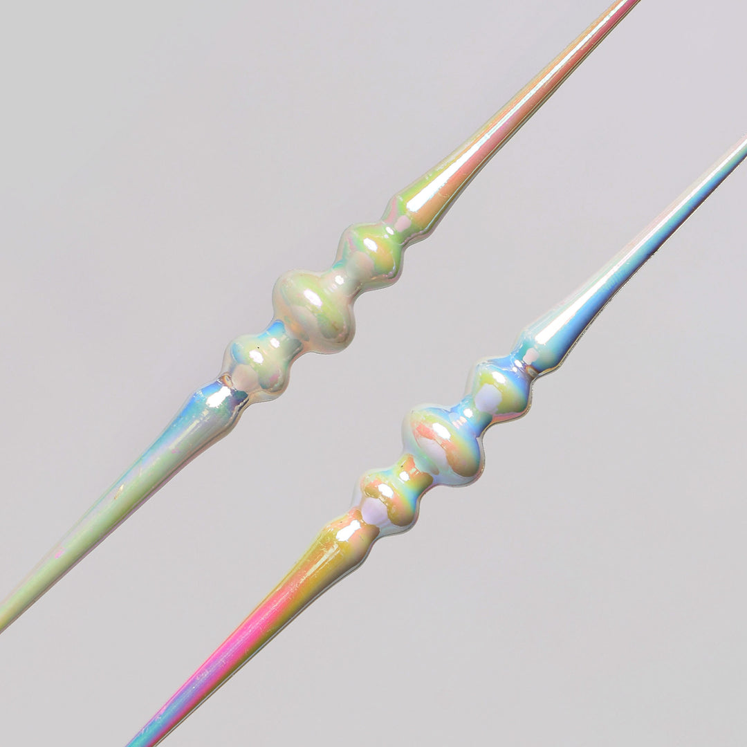 Iridescent Icicle Long Drop Christmas Tree Decoration - Set of 2