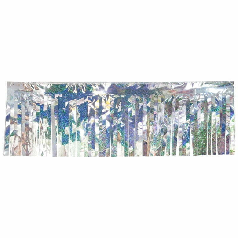 Iridescent Silver Fringe Table Curtain