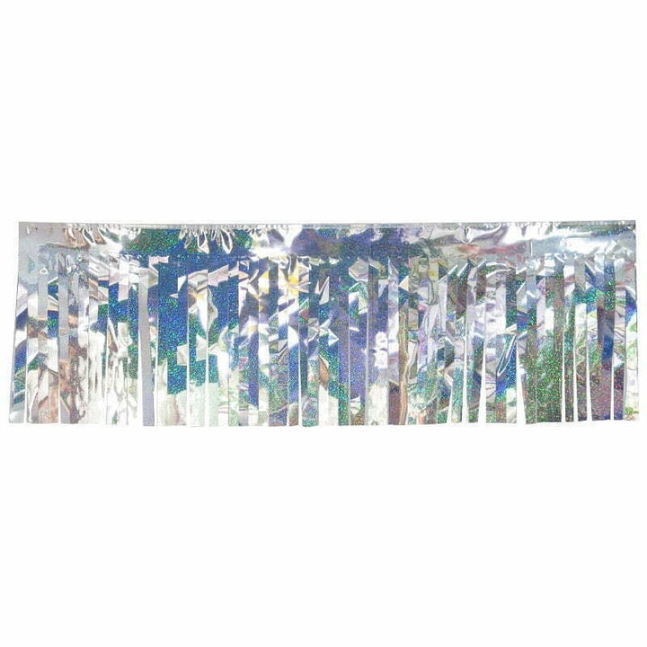 Iridescent Silver Fringe Table Curtain