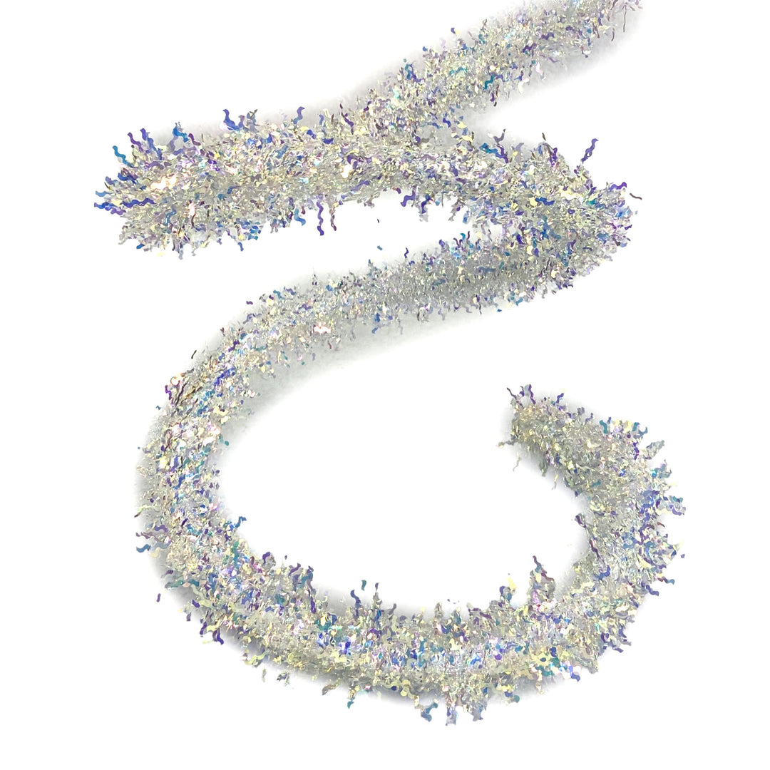 Iridescent White Tinsel Garland - 15cm