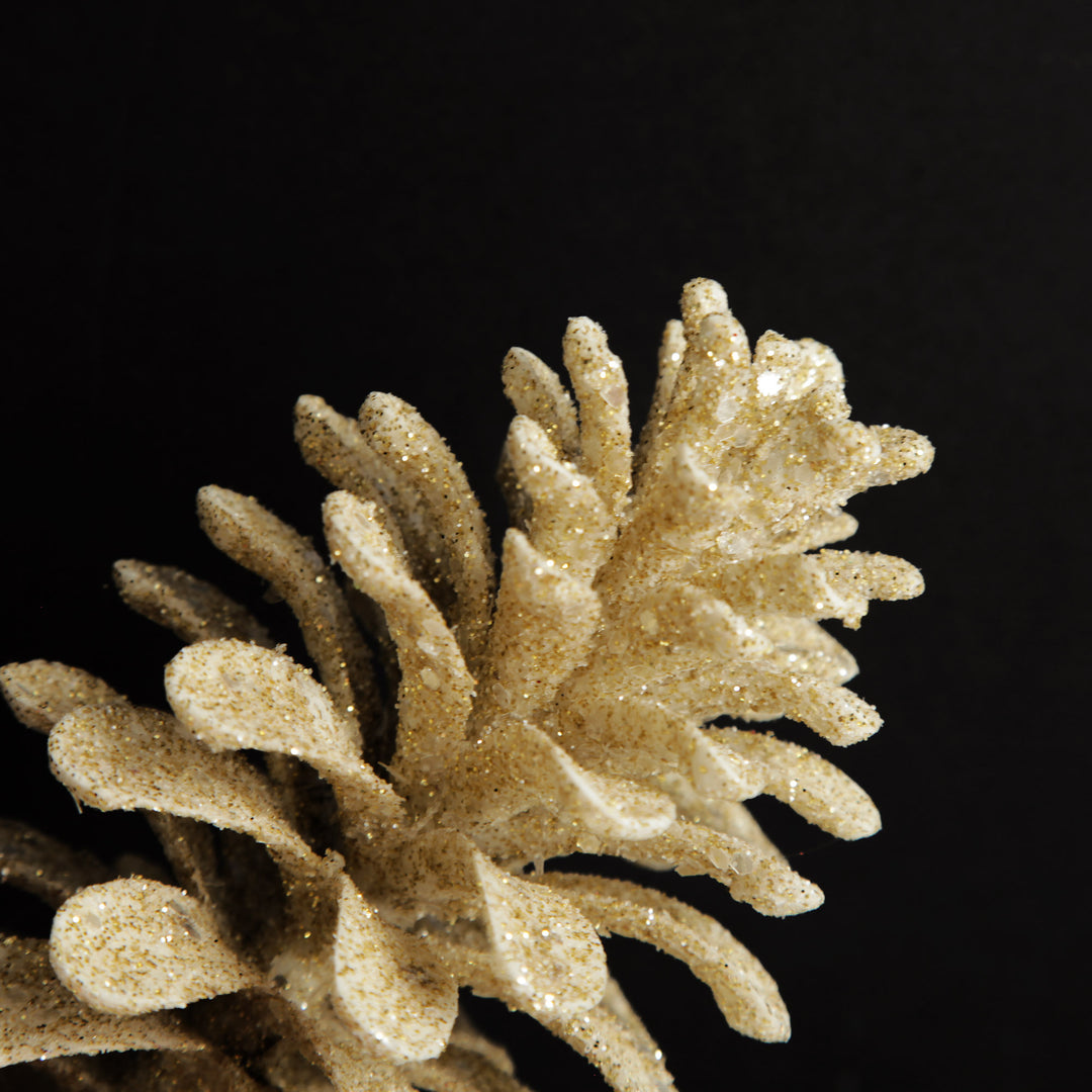 Ivory Glitter Faux Hanging Pinecone