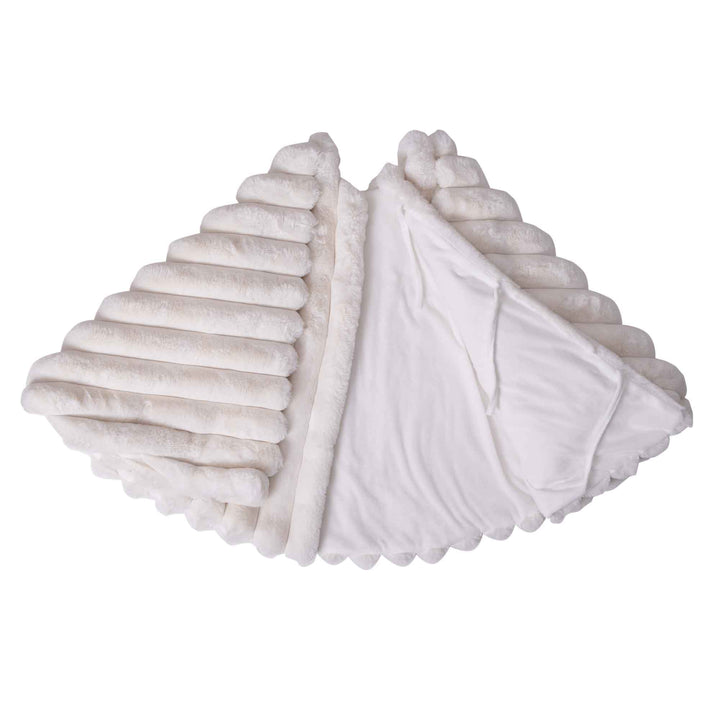 Ivory Ultra Soft Ribbed Faux Fur Tree Skirt