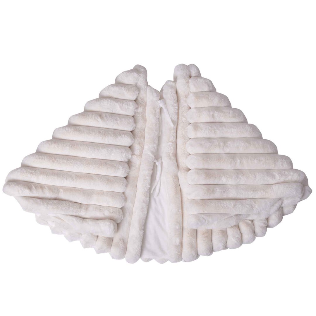 Ivory Ultra Soft Ribbed Faux Fur Tree Skirt