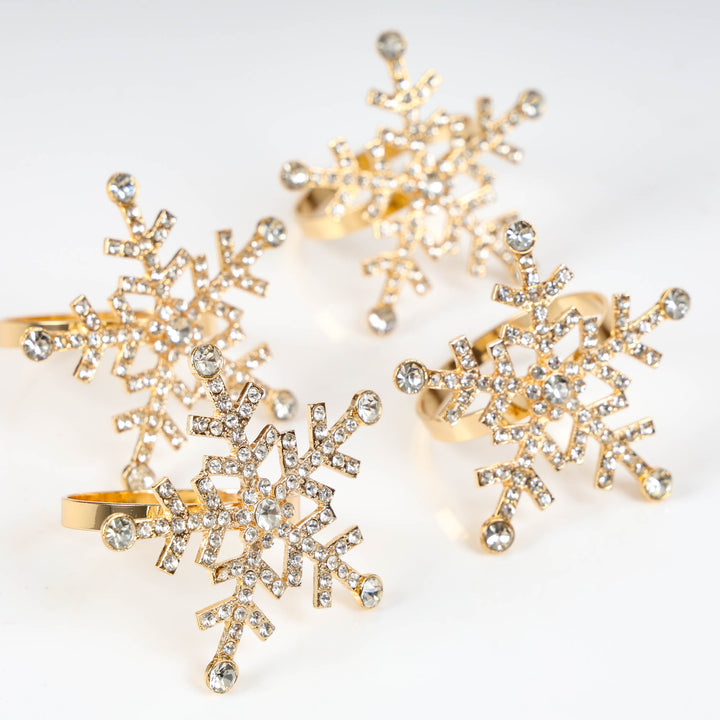 Jewelled Snowflake Napkin Ring - Set of 4