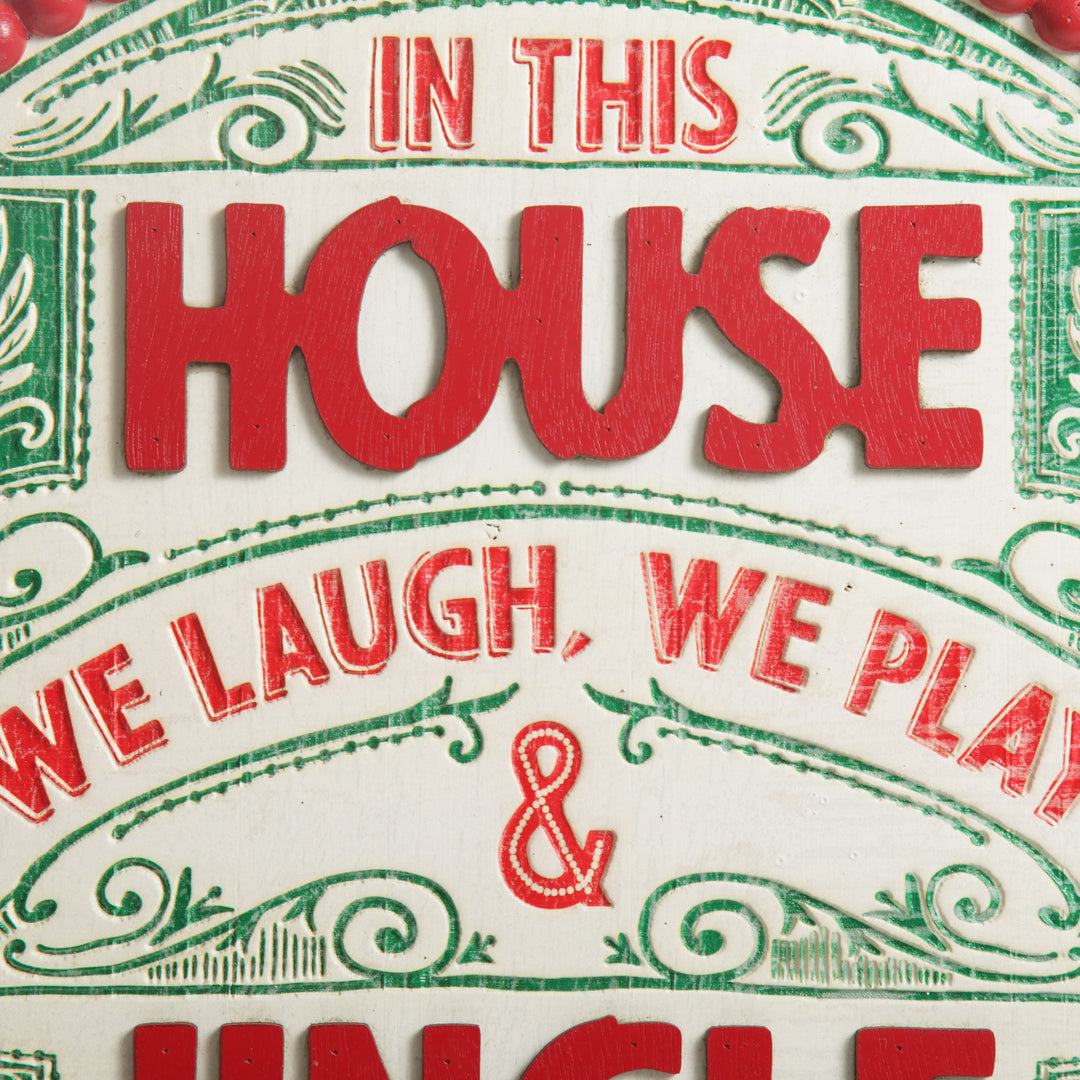 Jingle All the Way Retro Wooden Christmas Sign