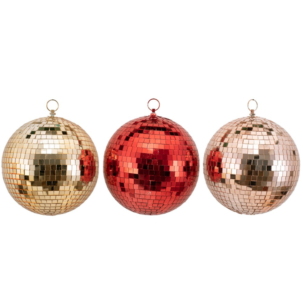 Jumbo Gold Disco Christmas Bauble - 20cm