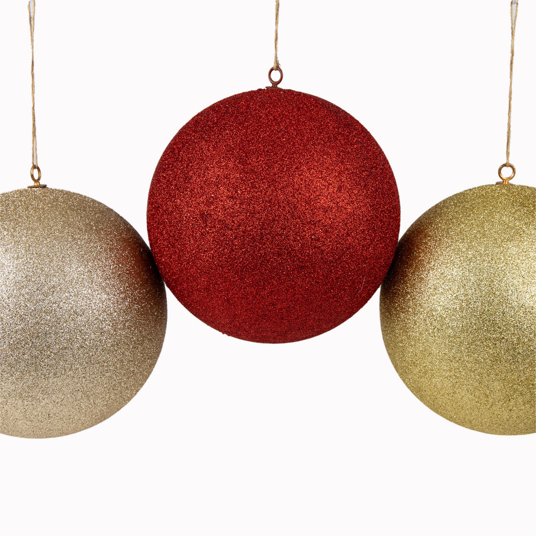 Jumbo Gold Glitter Polystyrene Bauble 25cm(d)