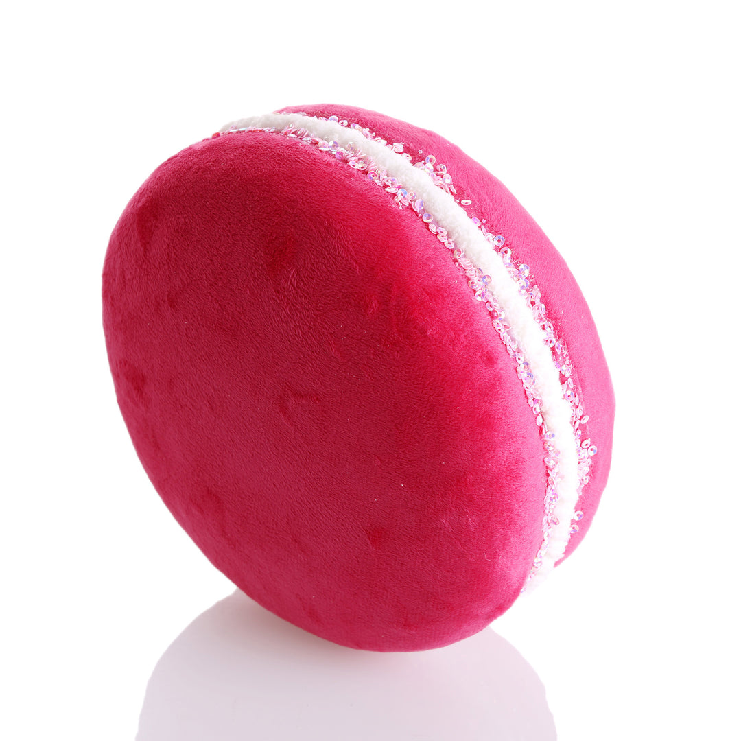 Jumbo Hot Pink Velvet Macaron Ornament
