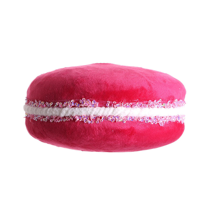 Jumbo Hot Pink Velvet Macaron Ornament